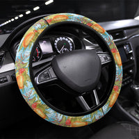 Vintage Hawaii Mango Steering Wheel Cover Blue Hawaiian Palaka