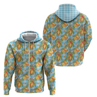 Vintage Hawaii Mango Zip Hoodie Blue Hawaiian Palaka