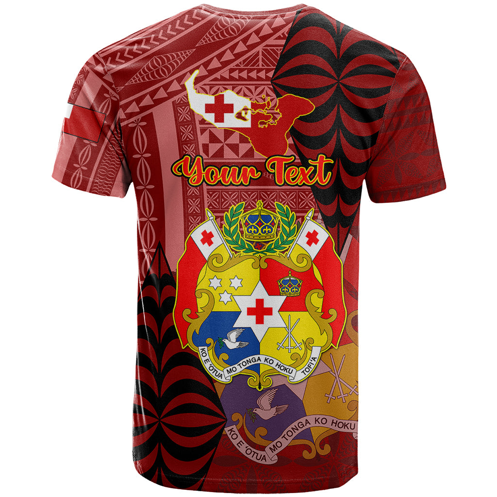 Personalized Tonga T Shirt Coat Of Arms Tongatapu With Ngatu Pattern LT05 - Polynesian Pride