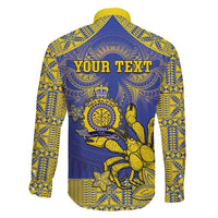Personalised Niue The Rock Family Matching Puletasi and Hawaiian Shirt Niuean Crab Hiapo Pattern Blue Version