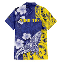 Personalised Nauru 92nd Anniversary Of Angam Family Matching Off Shoulder Short Dress and Hawaiian Shirt Polynesian Whale Pattern