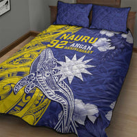Nauru 92nd Anniversary Of Angam Quilt Bed Set Polynesian Whale Pattern