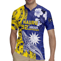 Personalised Nauru 92nd Anniversary Of Angam Rugby Jersey Polynesian Whale Pattern