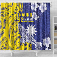 Nauru 92nd Anniversary Of Angam Shower Curtain Polynesian Whale Pattern