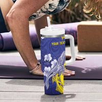 Personalised Nauru 92nd Anniversary Of Angam Tumbler With Handle Polynesian Whale Pattern