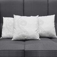 American Samoa White Sunday Pillow Cover Polynesian Pattern With Tropical Flowers