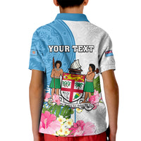 Personalized Fiji Day Kid Polo Shirt Tanoa Hibiscus Fijian Tapa Masi Pattern LT05 - Polynesian Pride