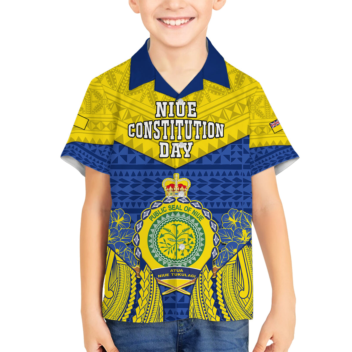 niue-constitution-day-family-matching-summer-maxi-dress-and-hawaiian-shirt-coat-of-arms-niuean-hiapo-pattern