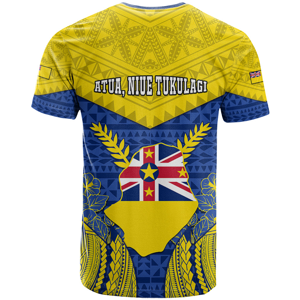 Niue Constitution Day T Shirt Coat Of Arms Niuean Hiapo Pattern LT05 - Polynesian Pride