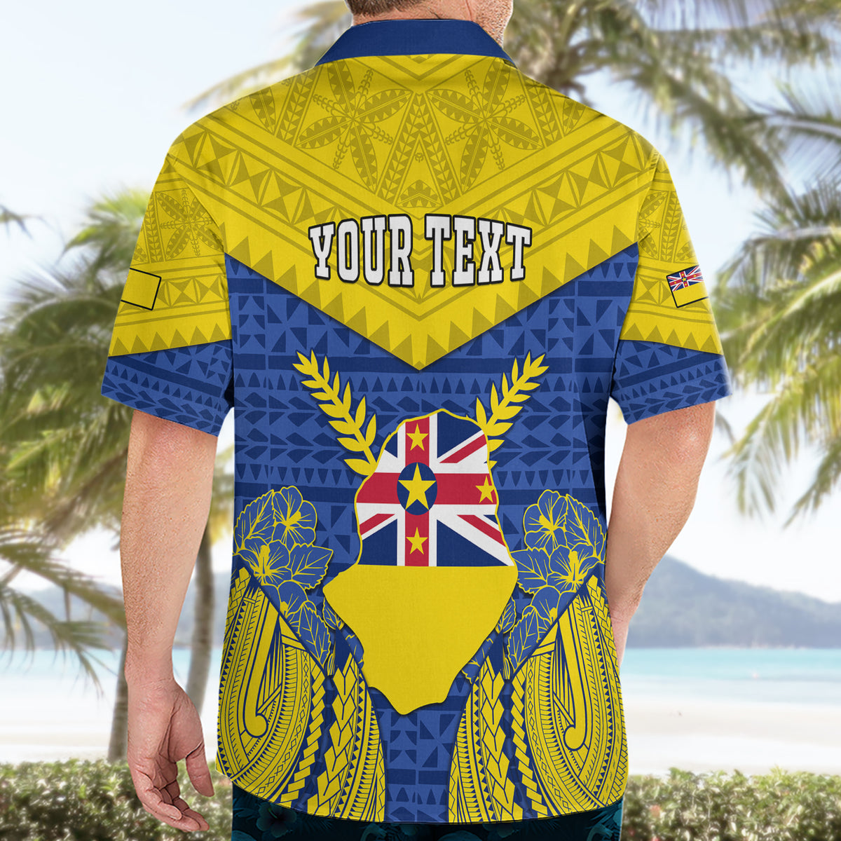 personalized-niue-constitution-day-hawaiian-shirt-coat-of-arms-niuean-hiapo-pattern