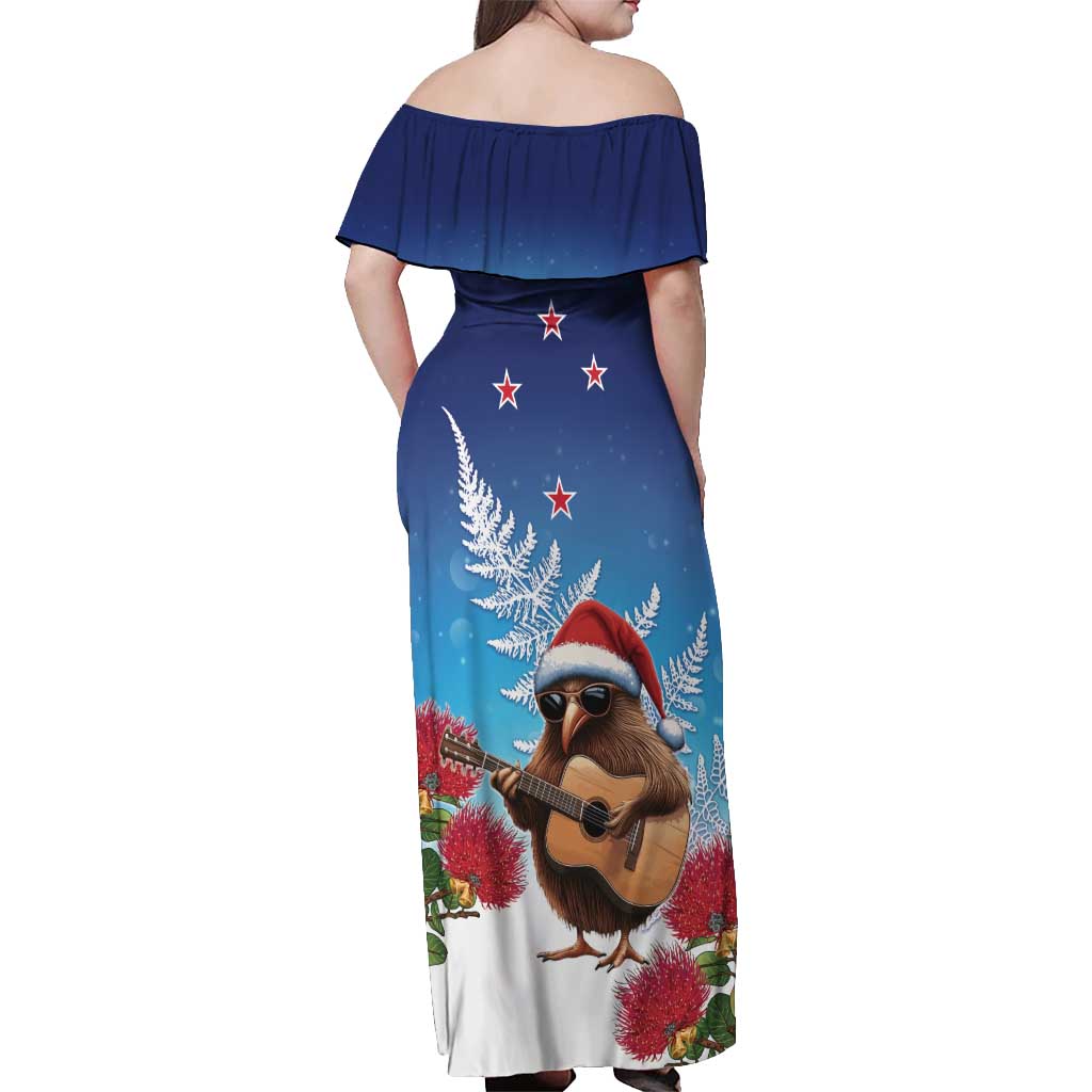 New Zealand Kiwi Christmas Off Shoulder Maxi Dress Xmas Vibe LT05 - Polynesian Pride