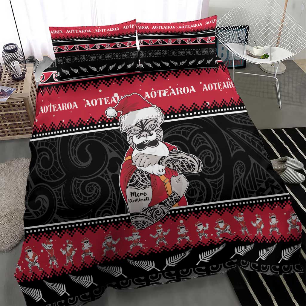 New Zealand Santa Tiki Christmas Bedding Set Meri Kirihimete LT05 - Polynesian Pride