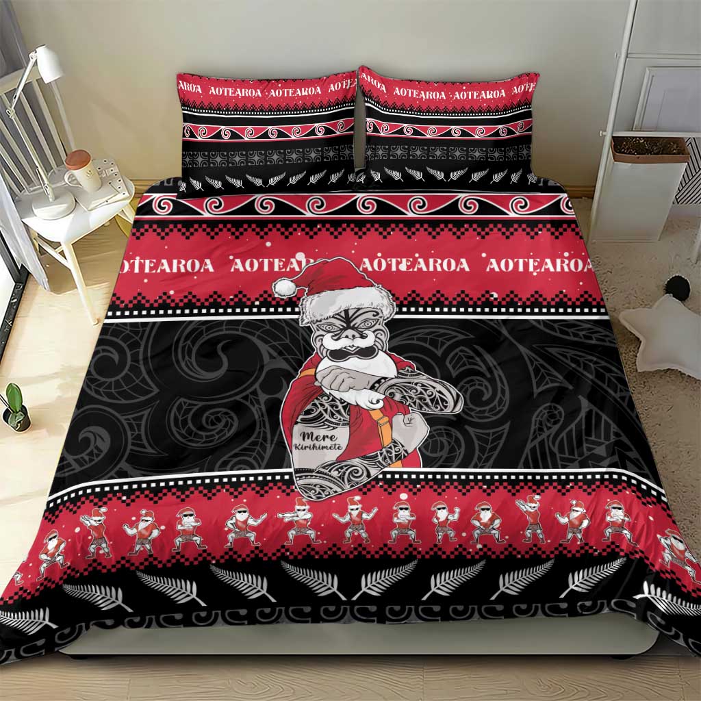 New Zealand Santa Tiki Christmas Bedding Set Meri Kirihimete LT05 - Polynesian Pride