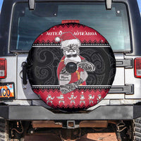 New Zealand Santa Tiki Christmas Spare Tire Cover Meri Kirihimete LT05 Black - Polynesian Pride