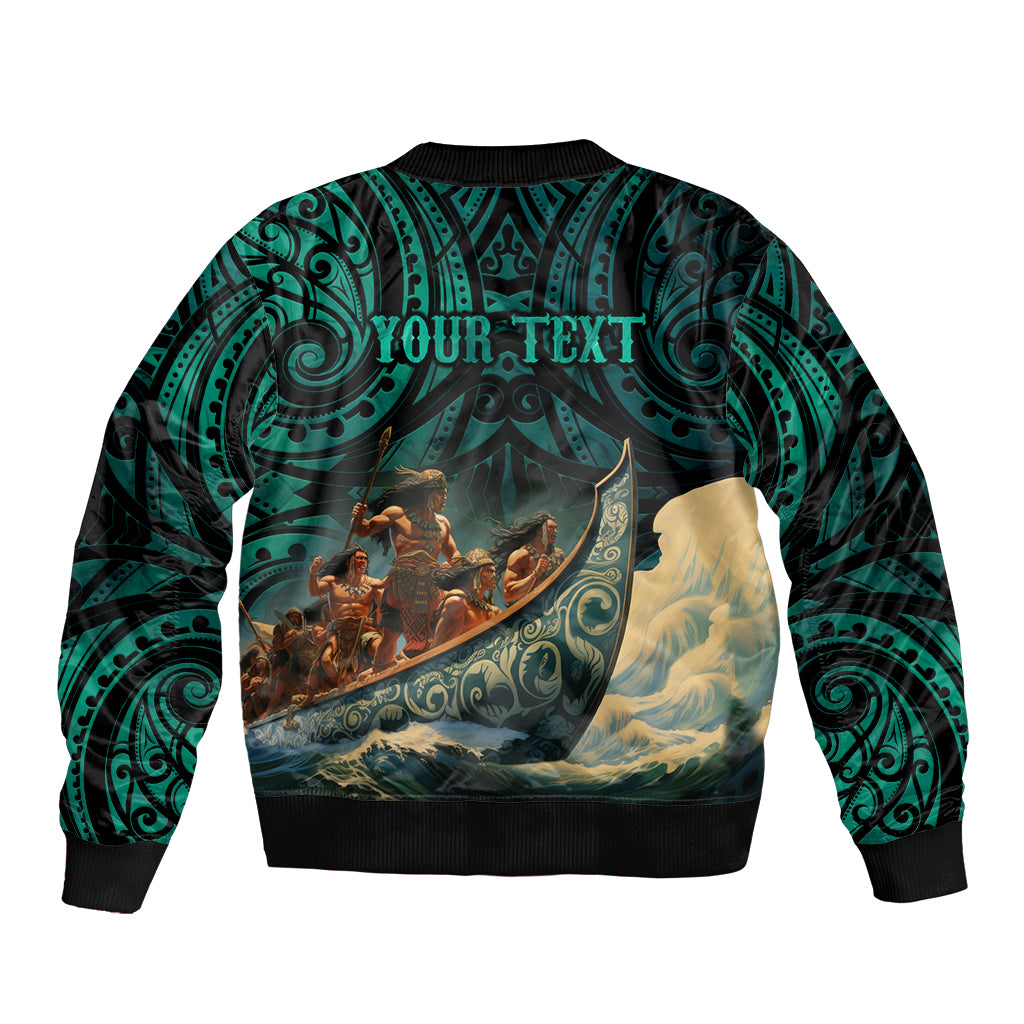 Personalised New Zealand Tamaki Herenga Waka Festival Sleeve Zip Bomber Jacket Maori Pattern LT05 - Polynesian Pride