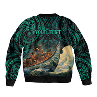 Personalised New Zealand Tamaki Herenga Waka Festival Sleeve Zip Bomber Jacket Maori Pattern LT05 - Polynesian Pride