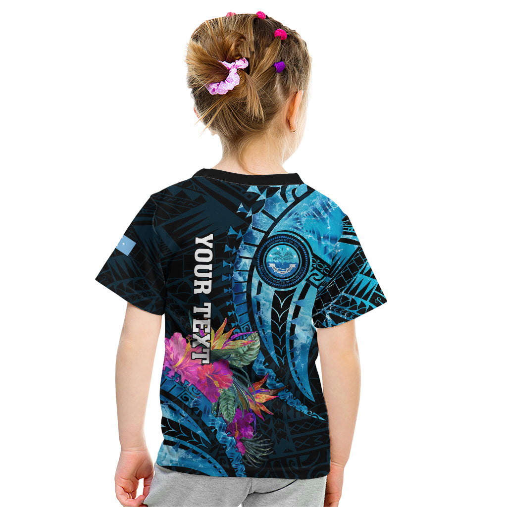 Personalised FSM Culture Day Kid T Shirt Tropical Flowers Tribal Pattern LT05 - Polynesian Pride