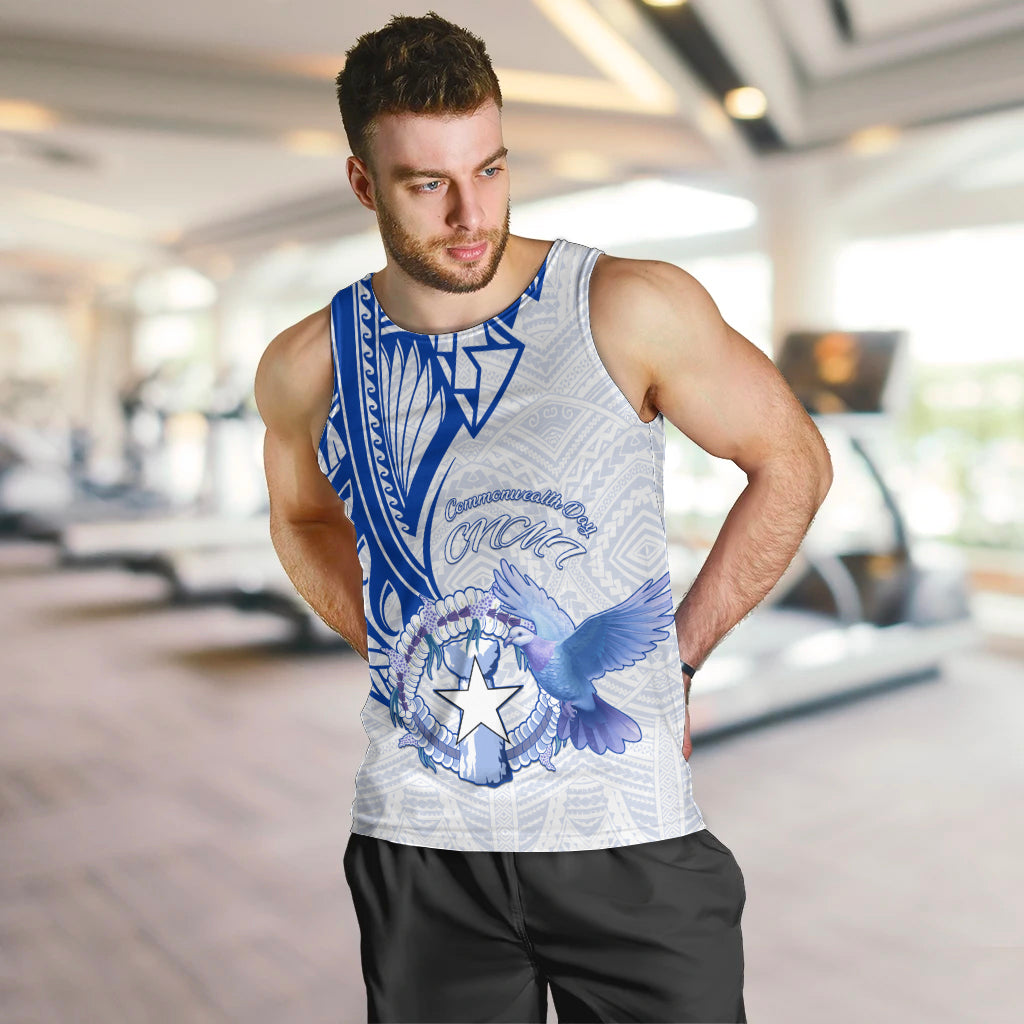 Personalised Northern Mariana Islands Commonwealth Day Men Tank Top Simple Style LT05 Blue - Polynesian Pride