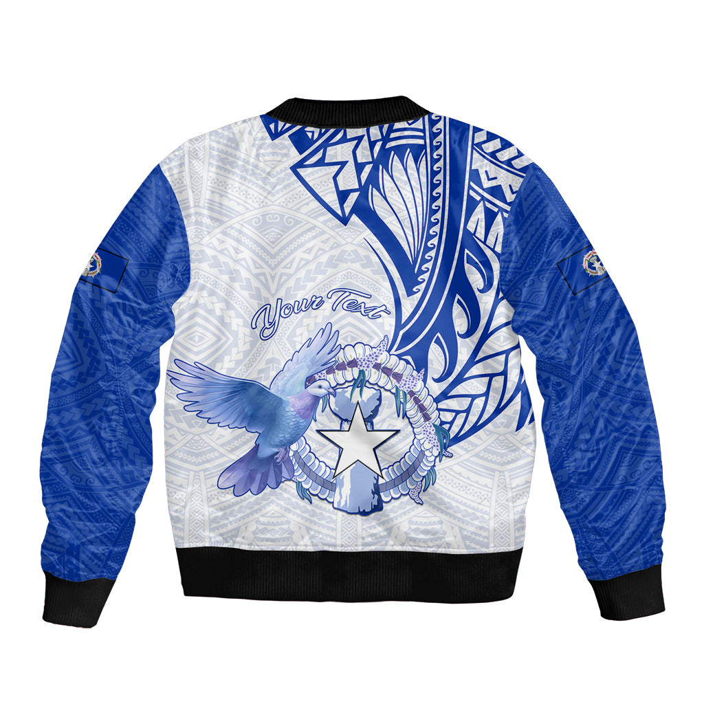 Personalised Northern Mariana Islands Commonwealth Day Sleeve Zip Bomber Jacket Simple Style LT05 - Polynesian Pride