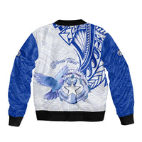 Personalised Northern Mariana Islands Commonwealth Day Sleeve Zip Bomber Jacket Simple Style LT05 - Polynesian Pride