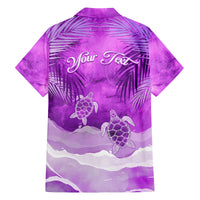 Personalised Pasifika Festival Family Matching Puletasi and Hawaiian Shirt Violet Tropical Turtle LT05 - Polynesian Pride