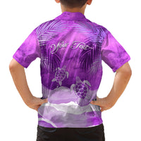 Personalised Pasifika Festival Family Matching Tank Maxi Dress and Hawaiian Shirt Violet Tropical Turtle LT05 - Polynesian Pride