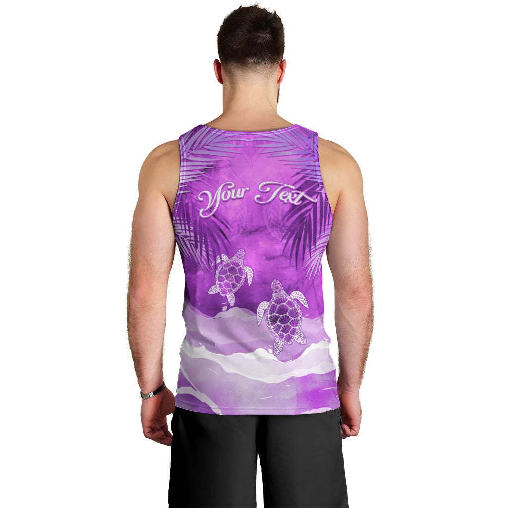 Personalised Pasifika Festival Men Tank Top Violet Tropical Turtle LT05 - Polynesian Pride