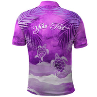 Personalised Pasifika Festival Polo Shirt Violet Tropical Turtle LT05 - Polynesian Pride