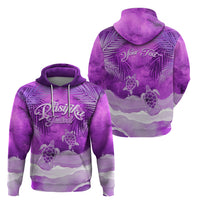 Personalised Pasifika Festival Zip Hoodie Violet Tropical Turtle LT05 - Polynesian Pride