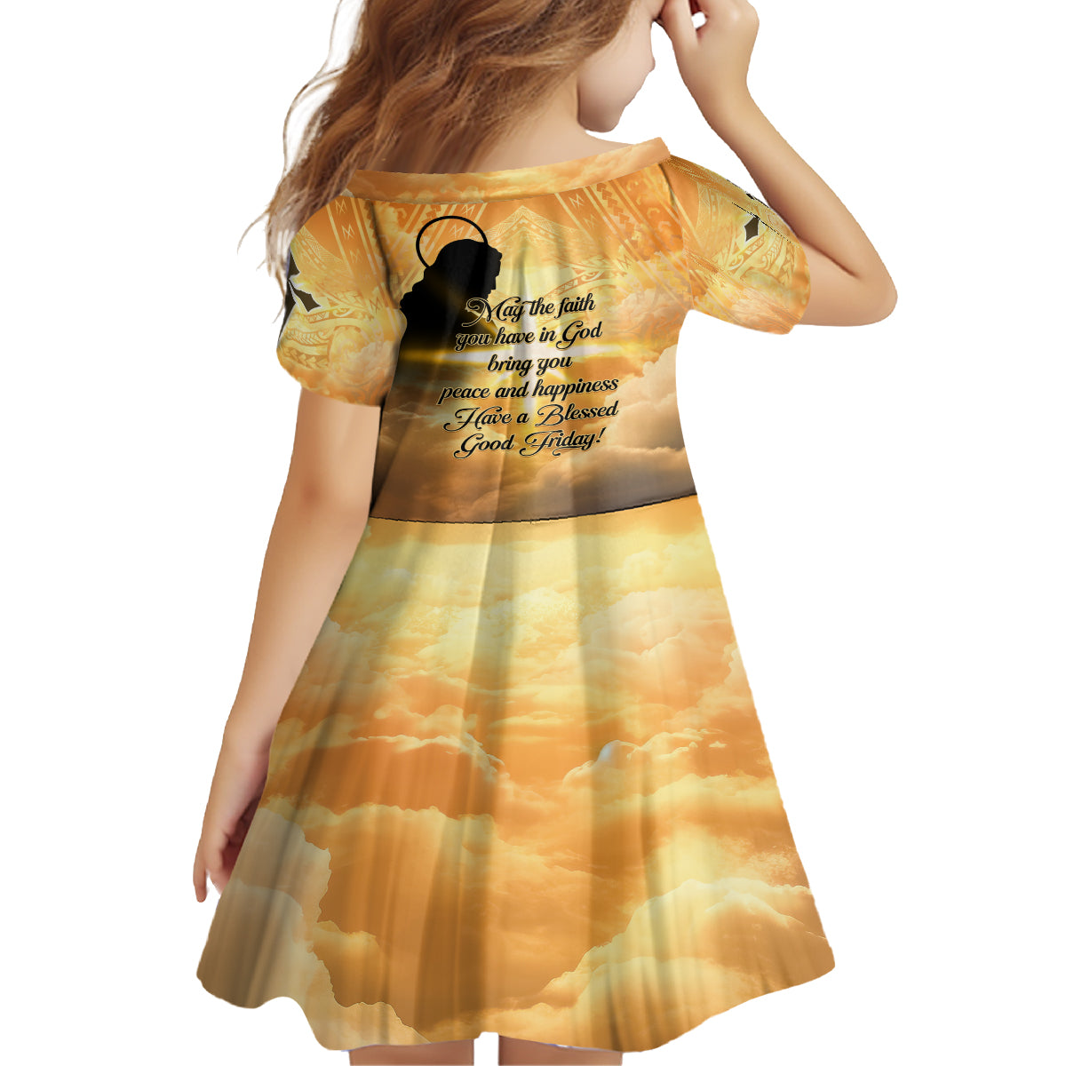 Happy Good Friday Family Matching Off Shoulder Short Dress and Hawaiian Shirt God Will Bless You LT05 - Polynesian Pride