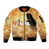 Happy Good Friday Sleeve Zip Bomber Jacket God Will Bless You LT05 Unisex Gold - Polynesian Pride