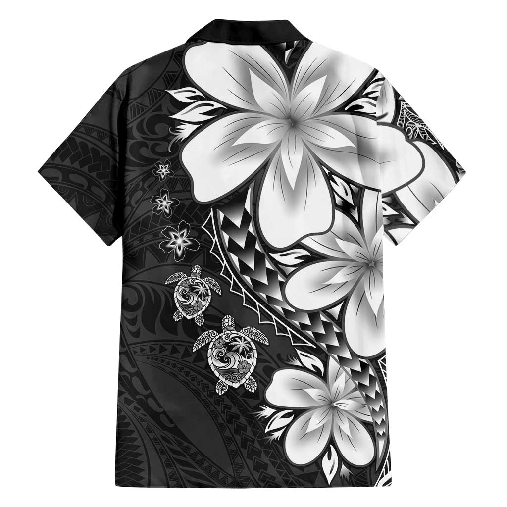 Polynesia Romantic Valentine Family Matching Mermaid Dress and Hawaiian Shirt Sea Turtle Couple With Black Plumeria