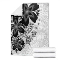Polynesia Romantic Valentine Blanket Sea Turtle Couple With White Plumeria