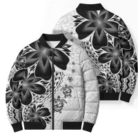 Polynesia Romantic Valentine Bomber Puffer Jacket Sea Turtle Couple With White Plumeria LT05 - Polynesian Pride