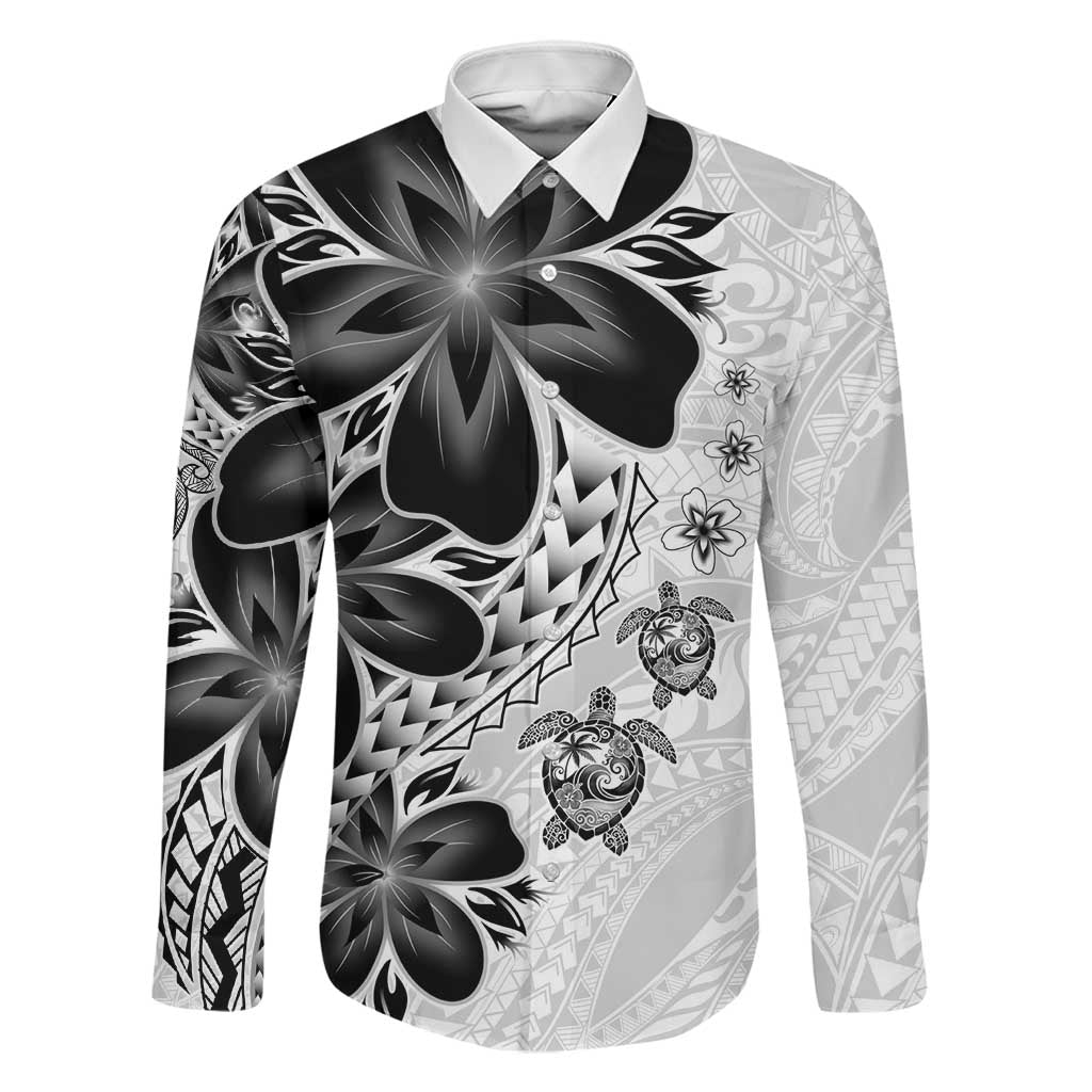 Polynesia Romantic Valentine Family Matching Off Shoulder Short Dress and Hawaiian Shirt Sea Turtle Couple With White Plumeria