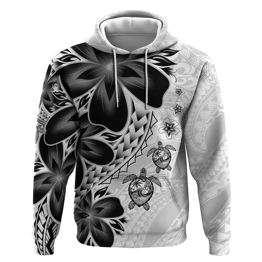 Polynesia Romantic Valentine Hoodie Sea Turtle Couple With White Plumeria LT05 Pullover Hoodie White - Polynesian Pride