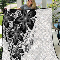 Polynesia Romantic Valentine Quilt Sea Turtle Couple With White Plumeria LT05 White - Polynesian Pride