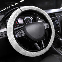 Polynesia Romantic Valentine Steering Wheel Cover Sea Turtle Couple With White Plumeria