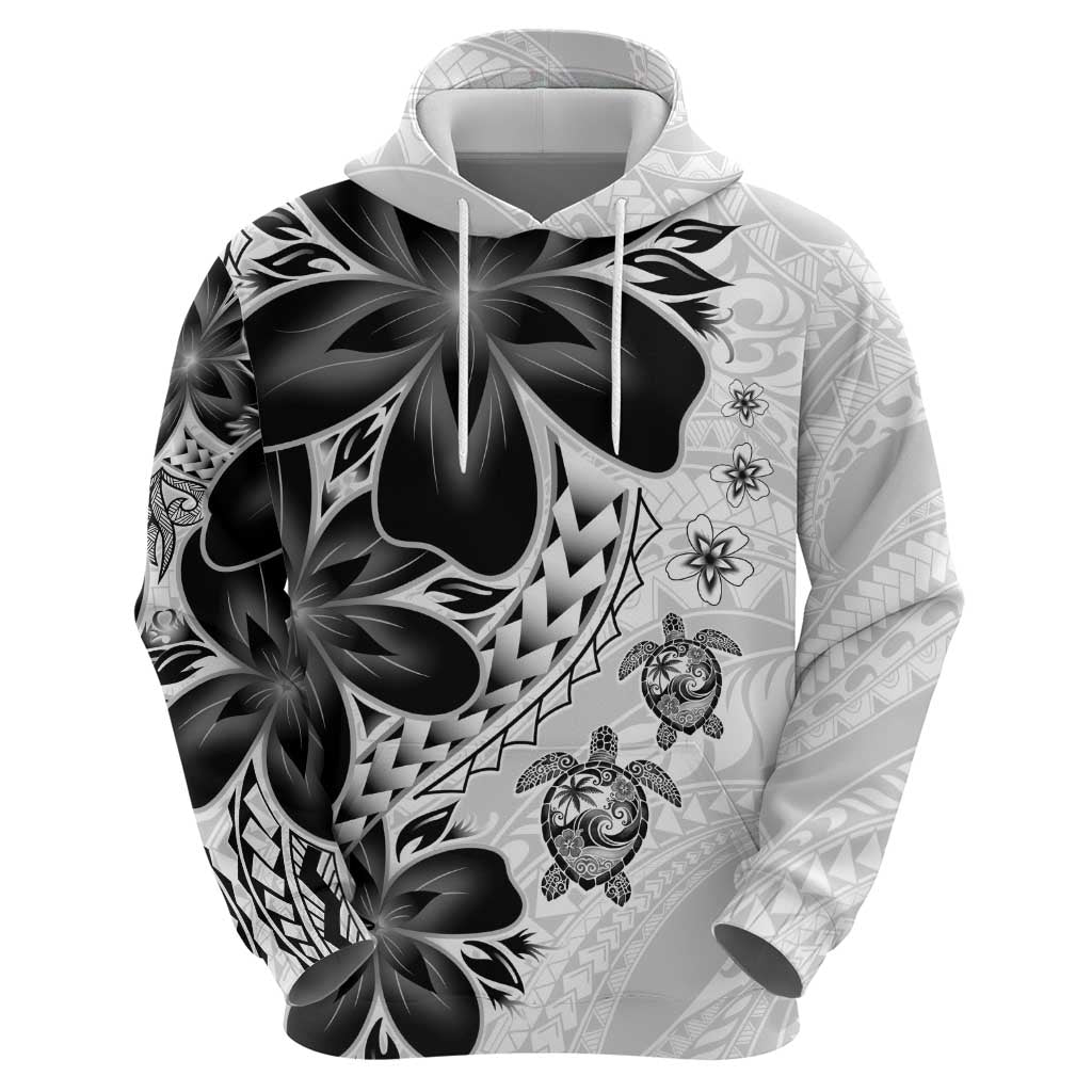 Polynesia Romantic Valentine Zip Hoodie Sea Turtle Couple With White Plumeria