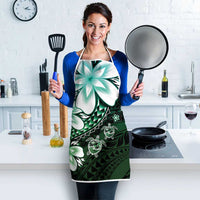 Polynesia Romantic Valentine Apron Sea Turtle Couple With Aqua Gradient Plumeria LT05 - Polynesian Pride