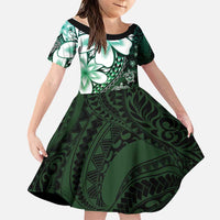 Polynesia Romantic Valentine Family Matching Mermaid Dress and Hawaiian Shirt Sea Turtle Couple With Aqua Gradient Plumeria