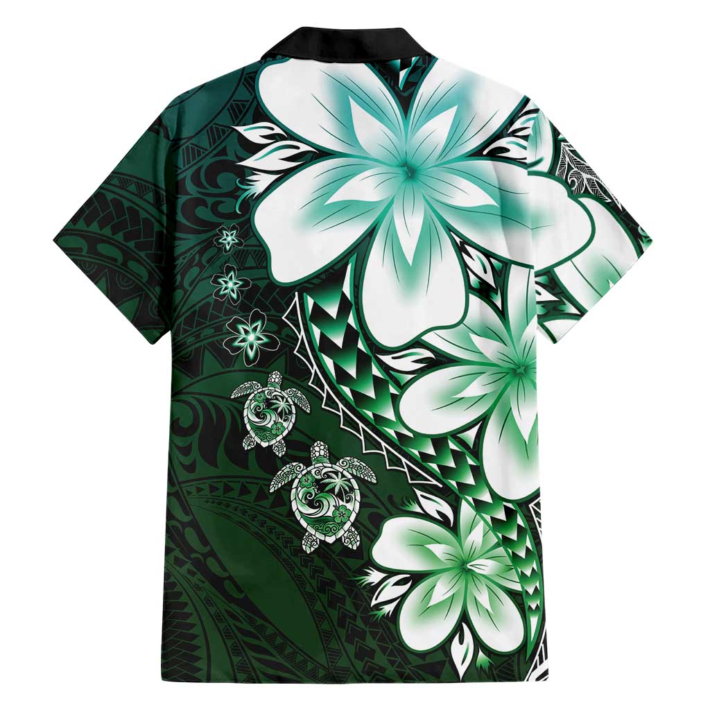 Polynesia Romantic Valentine Hawaiian Shirt Sea Turtle Couple With Aqua Gradient Plumeria LT05 - Polynesian Pride