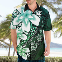 Polynesia Romantic Valentine Hawaiian Shirt Sea Turtle Couple With Aqua Gradient Plumeria LT05 - Polynesian Pride