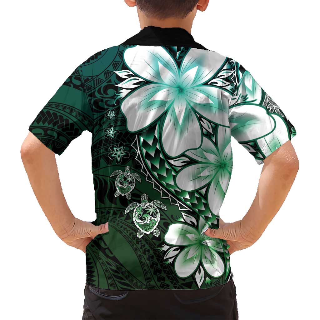 Polynesia Romantic Valentine Hawaiian Shirt Sea Turtle Couple With Aqua Gradient Plumeria LT05 - Polynesian Pride