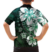 Polynesia Romantic Valentine Hawaiian Shirt Sea Turtle Couple With Aqua Gradient Plumeria LT05 - Polynesian Pride