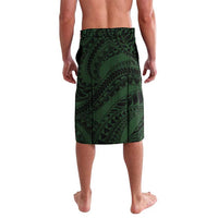 Polynesia Romantic Valentine Lavalava Sea Turtle Couple With Aqua Gradient Plumeria