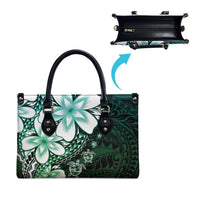 Polynesia Romantic Valentine Leather Bag Sea Turtle Couple With Aqua Gradient Plumeria LT05 - Polynesian Pride