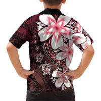 Polynesia Romantic Valentine Hawaiian Shirt Sea Turtle Couple With Red Gradient Plumeria
