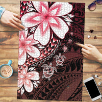 Polynesia Romantic Valentine Puzzle Sea Turtle Couple With Red Gradient Plumeria LT05 Red - Polynesian Pride