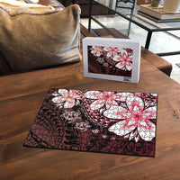 Polynesia Romantic Valentine Puzzle Sea Turtle Couple With Red Gradient Plumeria LT05 - Polynesian Pride